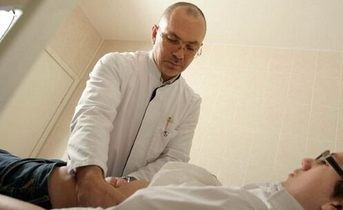 Doctor examining prostatitis patient